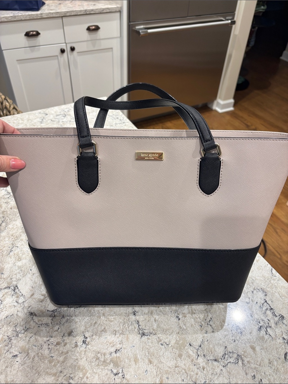 kate spade Pink and Black Colorblock Tote